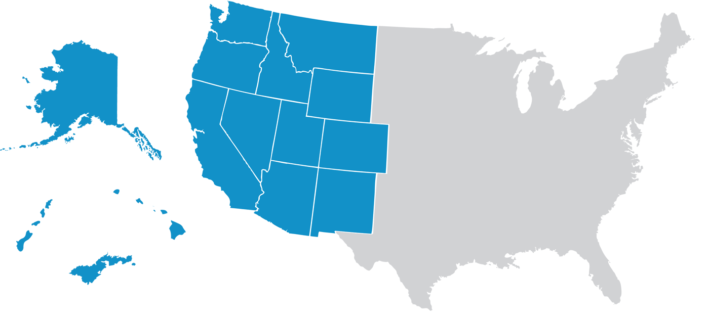 US map of WUSATA member states.